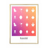  Designikonplakat messingramme 70 x100 cm farve