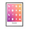  Designikonplakat ramme i sort lakeret træ 50x70 cm farve