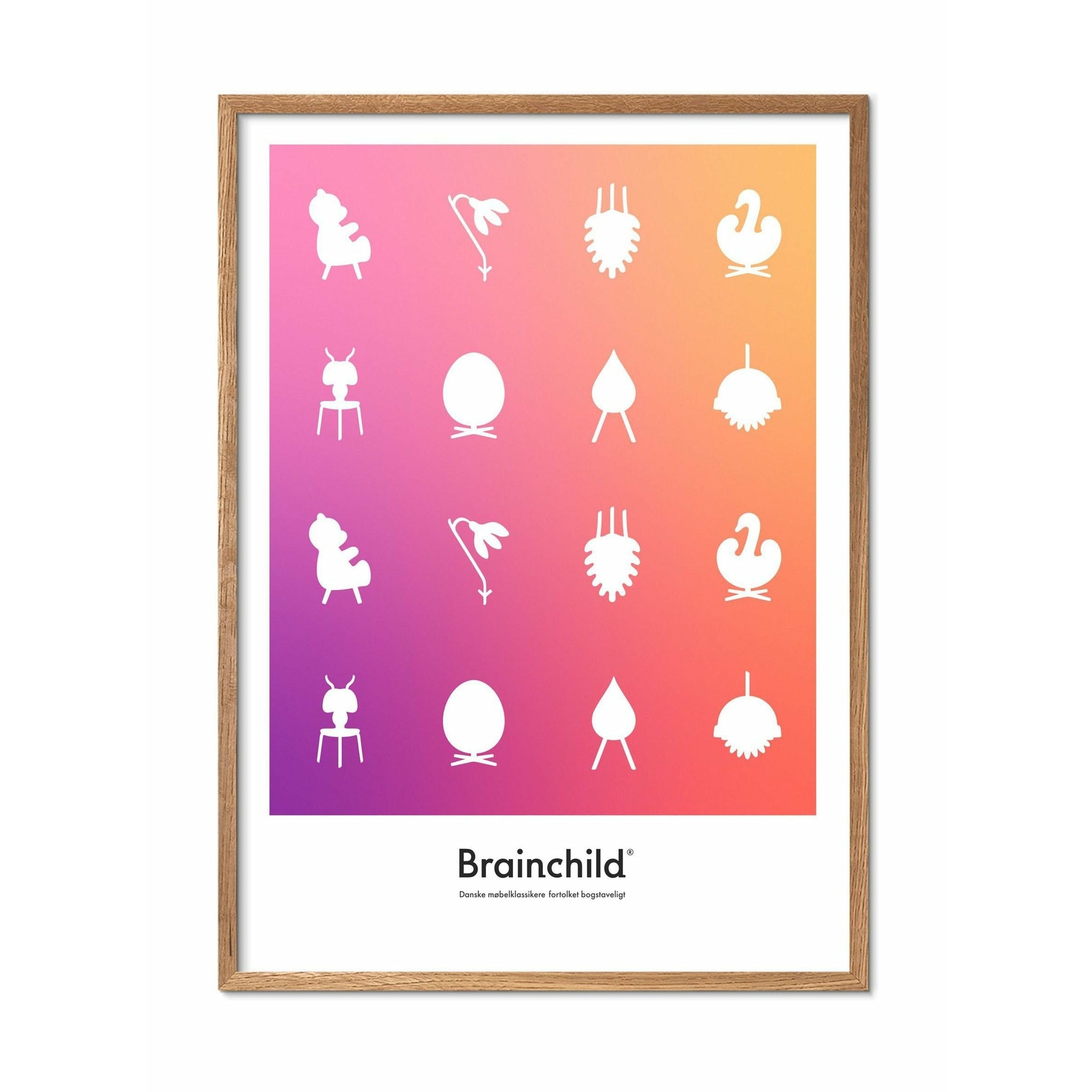 [product_category]-Brainchild Design Icon Poster, Frame Made Of Light Wood 70 X100 Cm, Colour-Brainchild-IF-00004-A-BRA-1