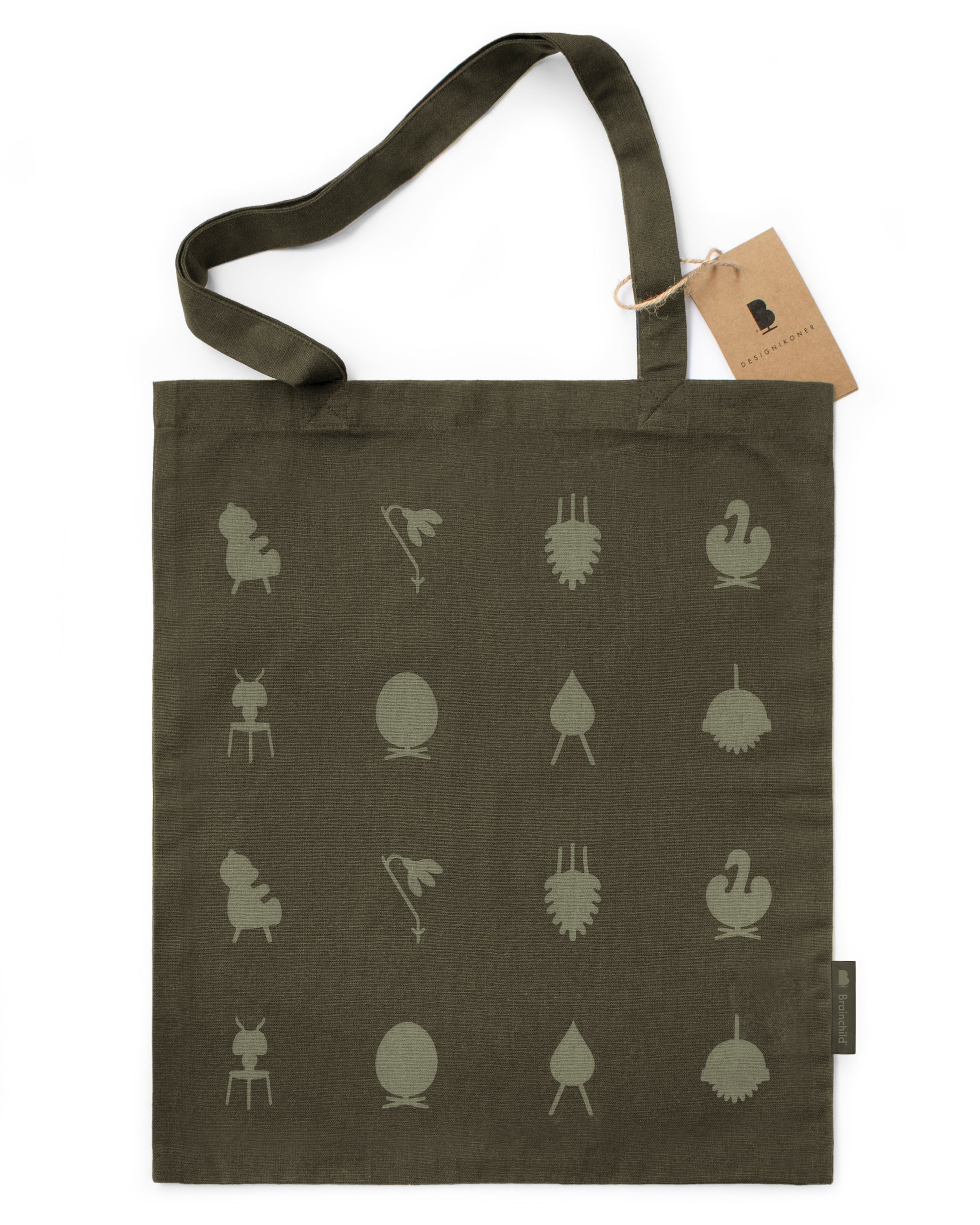 [product_category]-Brainchild Design Icons Carrying Bag, Green-Brainchild-5613713201123-7002-BRA-1