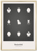  Design Icons Poster Brass Frame 30x40 Cm Dark Grey