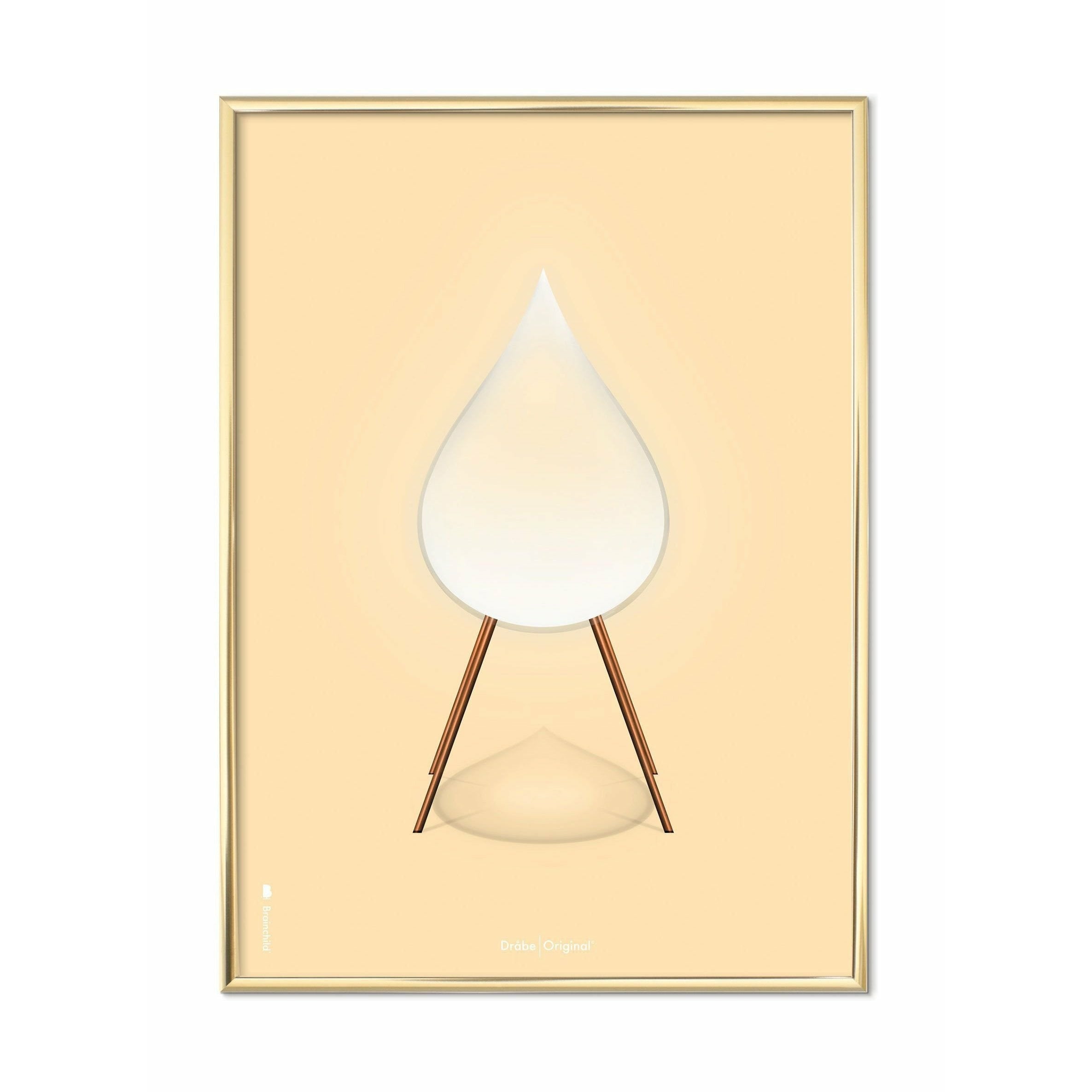 [product_category]-Brainchild Drop Classic Poster, Brass Colored Frame 70 X100 Cm, Sandcolored Background-Brainchild-51004-D-BRA-1