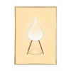 Brainchild Drop Classic Poster, Brass Colored Frame 70 X100 Cm, Sandcolored Background