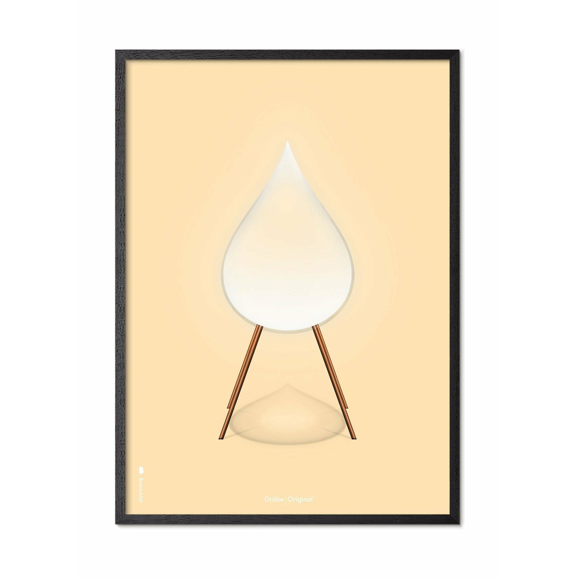 [product_category]-Brainchild Drop Classic Poster, Frame In Black Lacquered Wood 50x70 Cm, Sand Colored Background-Brainchild-51003-C-BRA-1