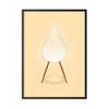 Brainchild Drop Classic Poster, Frame In Black Lacquered Wood 50x70 Cm, Sand Colored Background
