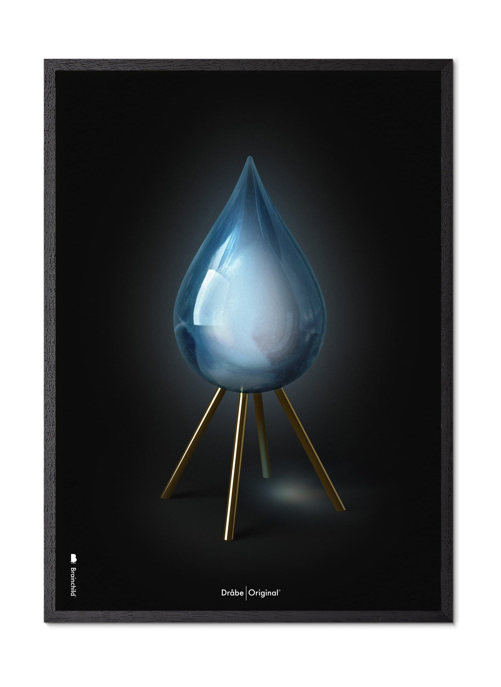 [product_category]-Brainchild Drop Classic Poster, Frame Made Of Black Lacquered Wood 30x40 Cm, Black Background-Brainchild-53002-C-BRA-1
