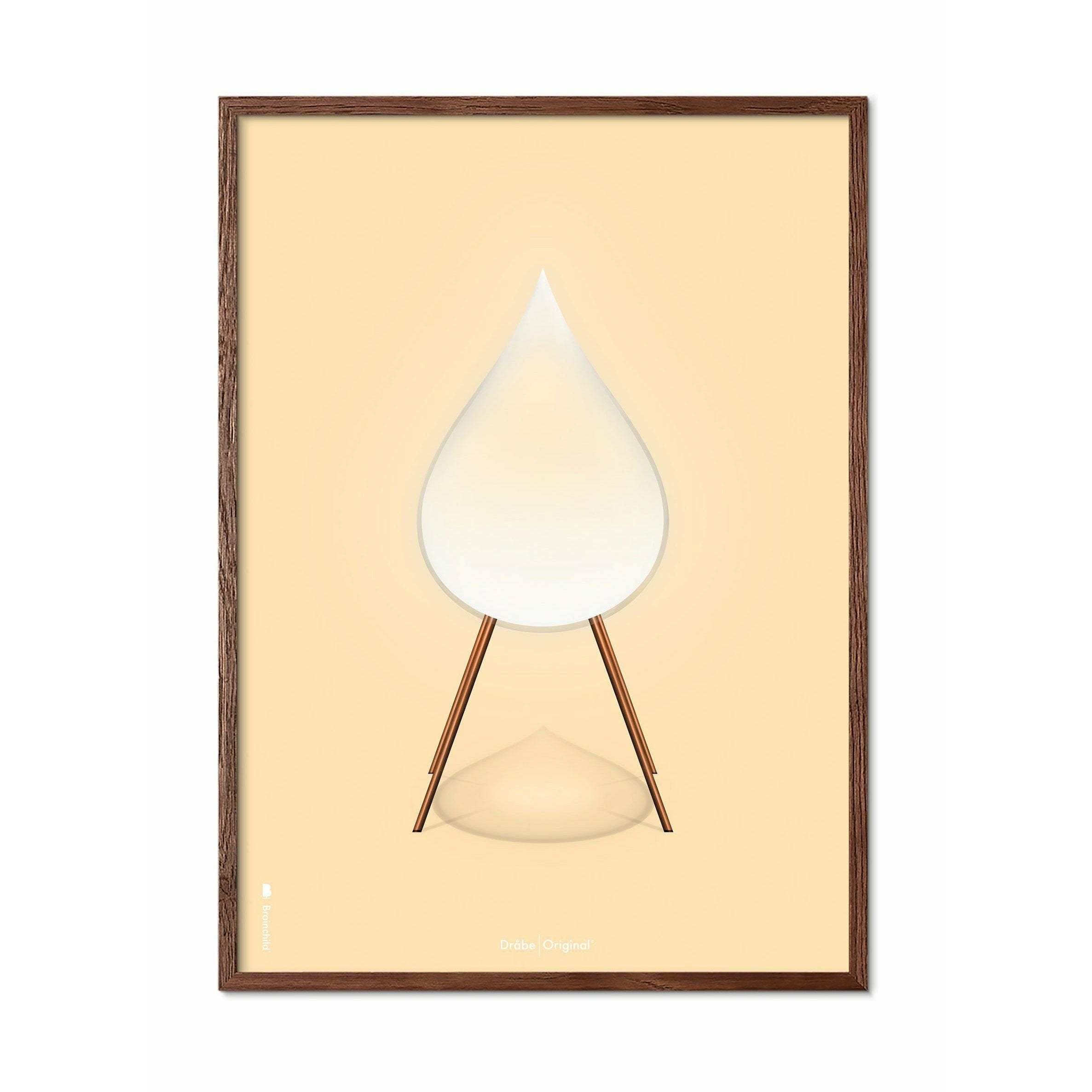 [product_category]-Brainchild Drop Classic Poster, Frame Made Of Dark Wood 30x40 Cm, Sand Colored Background-Brainchild-51002-B-BRA-1