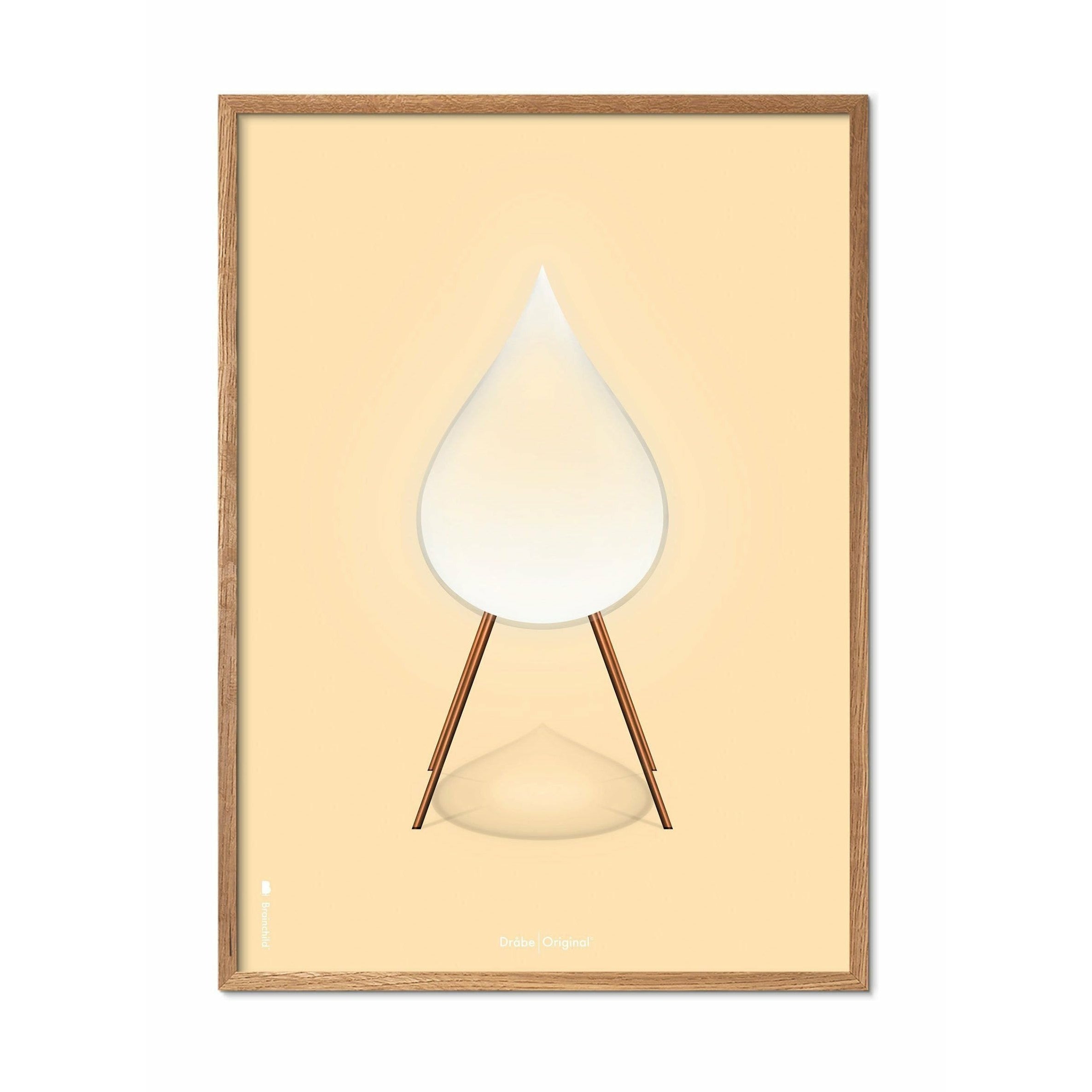 [product_category]-Brainchild Drop Classic Poster, Frame Made Of Light Wood 30x40 Cm, Sand Colored Background-Brainchild-51002-A-BRA-1