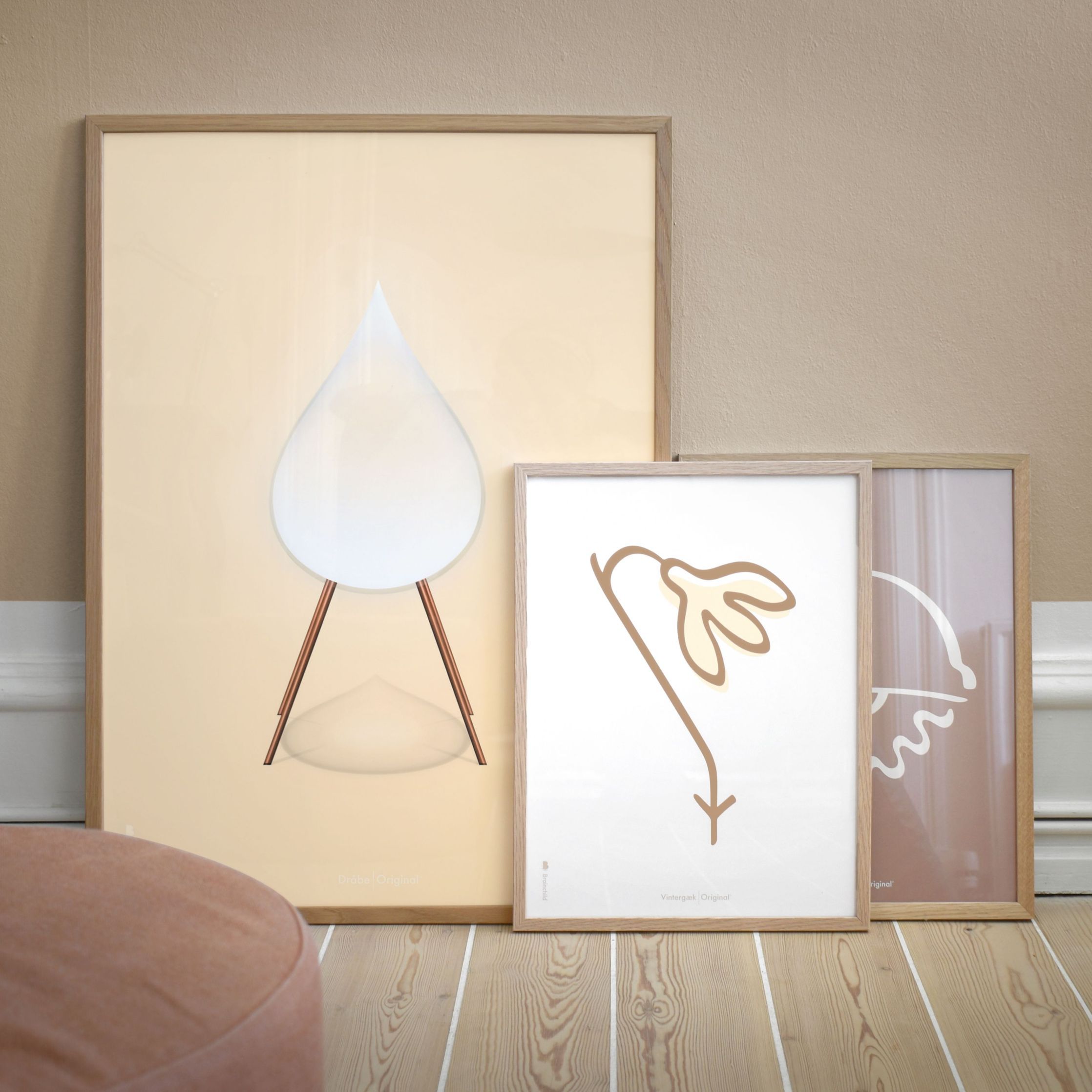 [product_category]-Brainchild Drop Classic Poster, Light Wood Frame A5, Sand Colored Background-Brainchild-51001-A-BRA-5