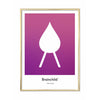  Drop designikonplakat messingfarvet ramme 30 x40 cm lilla