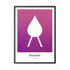  Drop designikonplakat ramme lavet af sort lakeret træ 30x40 cm lilla