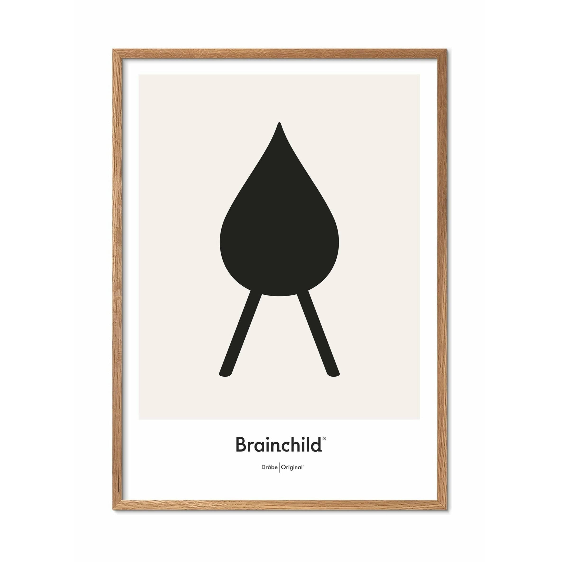 [product_category]-Brainchild Drop Design Icon Poster, Frame Made Of Light Wood 30 X40 Cm, Grey-Brainchild-IG-51002-A-BRA-1