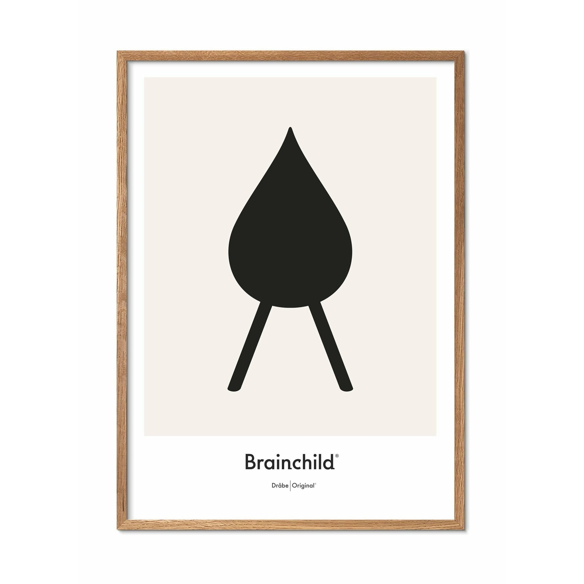 [product_category]-Brainchild Drop Design Icon Poster, Frame Made Of Light Wood 50 X70 Cm, Grey-Brainchild-IG-51003-A-BRA-1