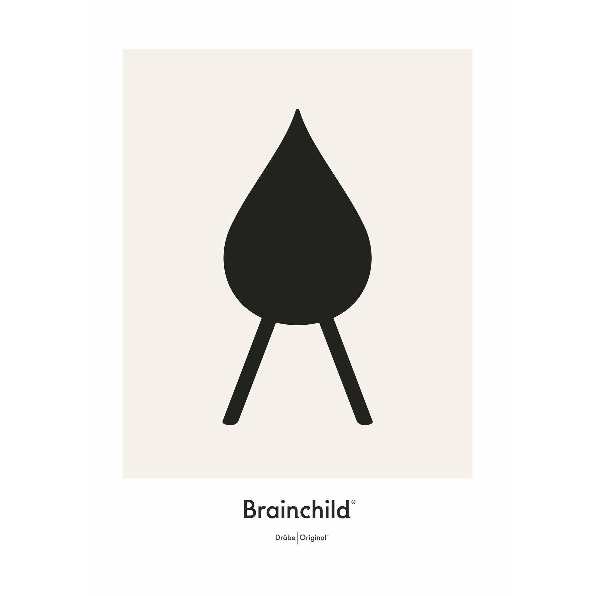 [product_category]-Brainchild Drop Design Icon Poster Without Frame 70 X100 Cm, Grey-Brainchild-IG-51004-BRA-1