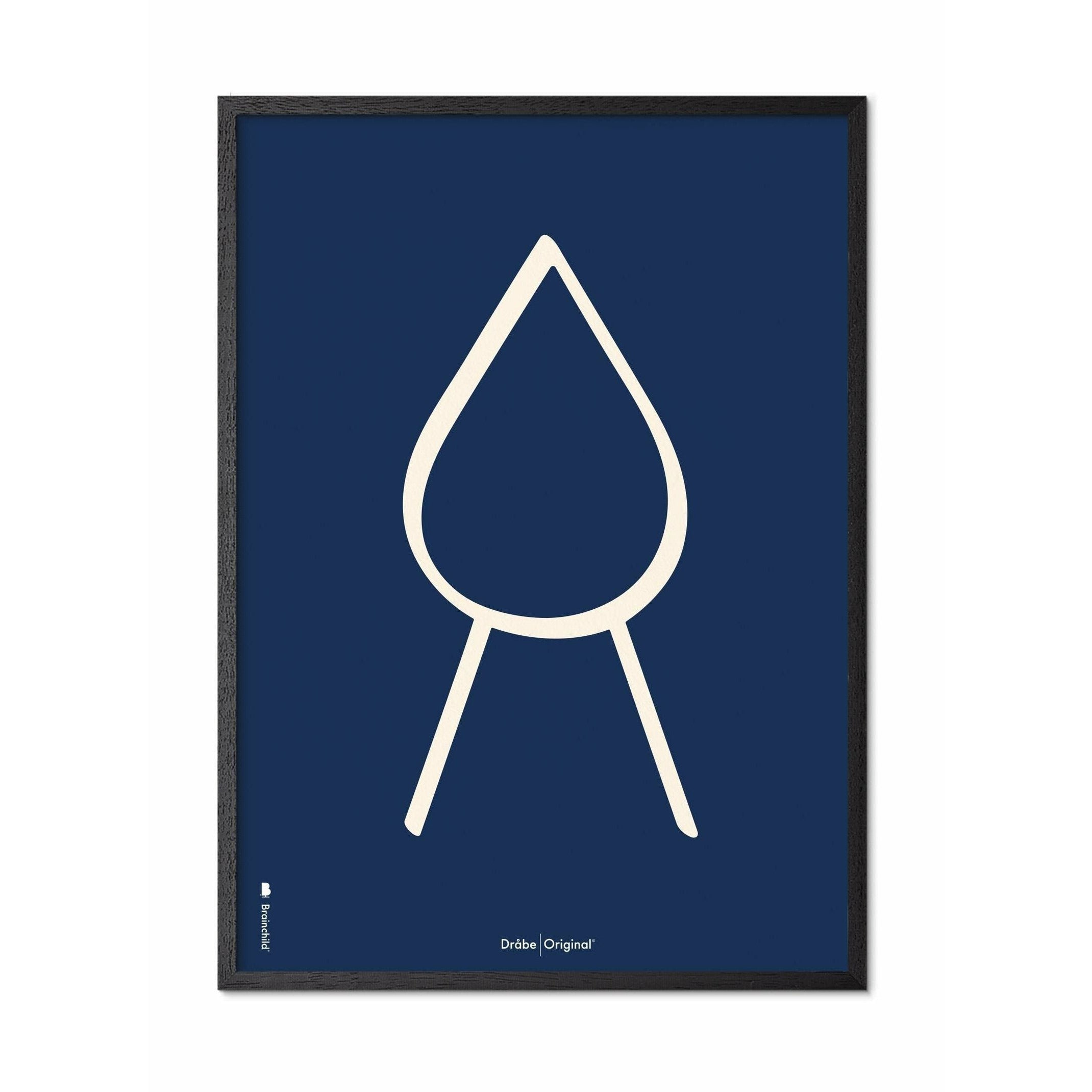 [product_category]-Brainchild Drop Line Poster, Black Lacquered Wood Frame A5, Blue Background-Brainchild-B-51001-C-BRA-1