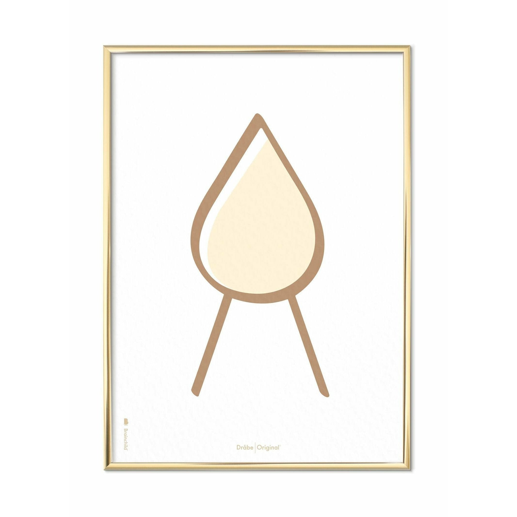 [product_category]-Brainchild Drop Line Poster, Brass Colored Frame 30x40 Cm, White Background-Brainchild-SH-51002-D-BRA-1
