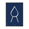  Drop line plakat ramme i sort lakeret træ 70x100 cm blå baggrund