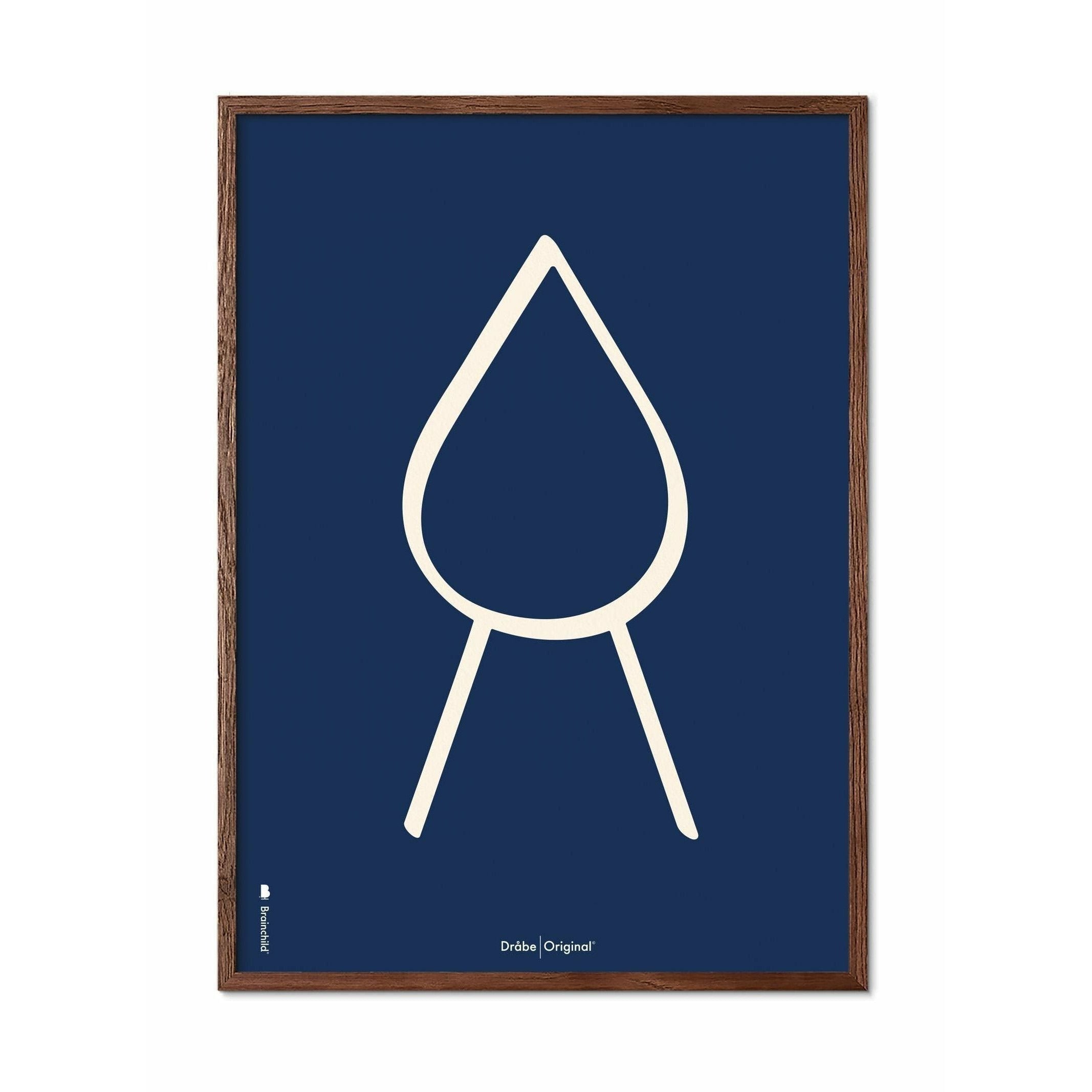 [product_category]-Brainchild Drop Line Poster, Frame Made Of Dark Wood 30x40 Cm, Blue Background-Brainchild-B-51002-B-BRA-1