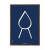  Drop line plakat ramme lavet af mørk træ 30x40 cm blå baggrund