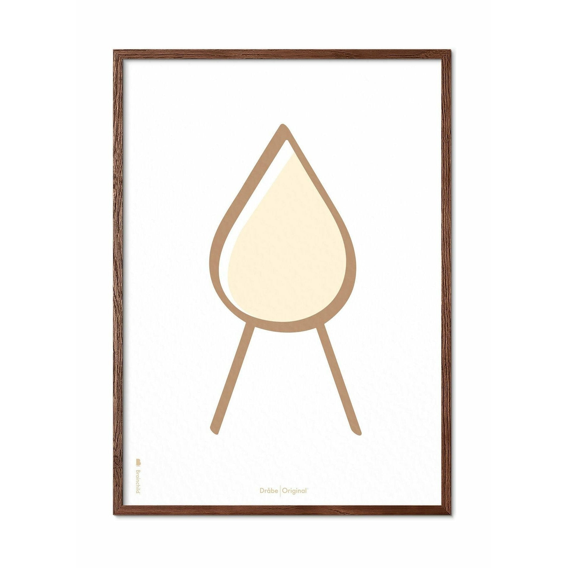 [product_category]-Brainchild Drop Line Poster, Frame Made Of Dark Wood 30x40 Cm, White Background-Brainchild-SH-51002-B-BRA-1