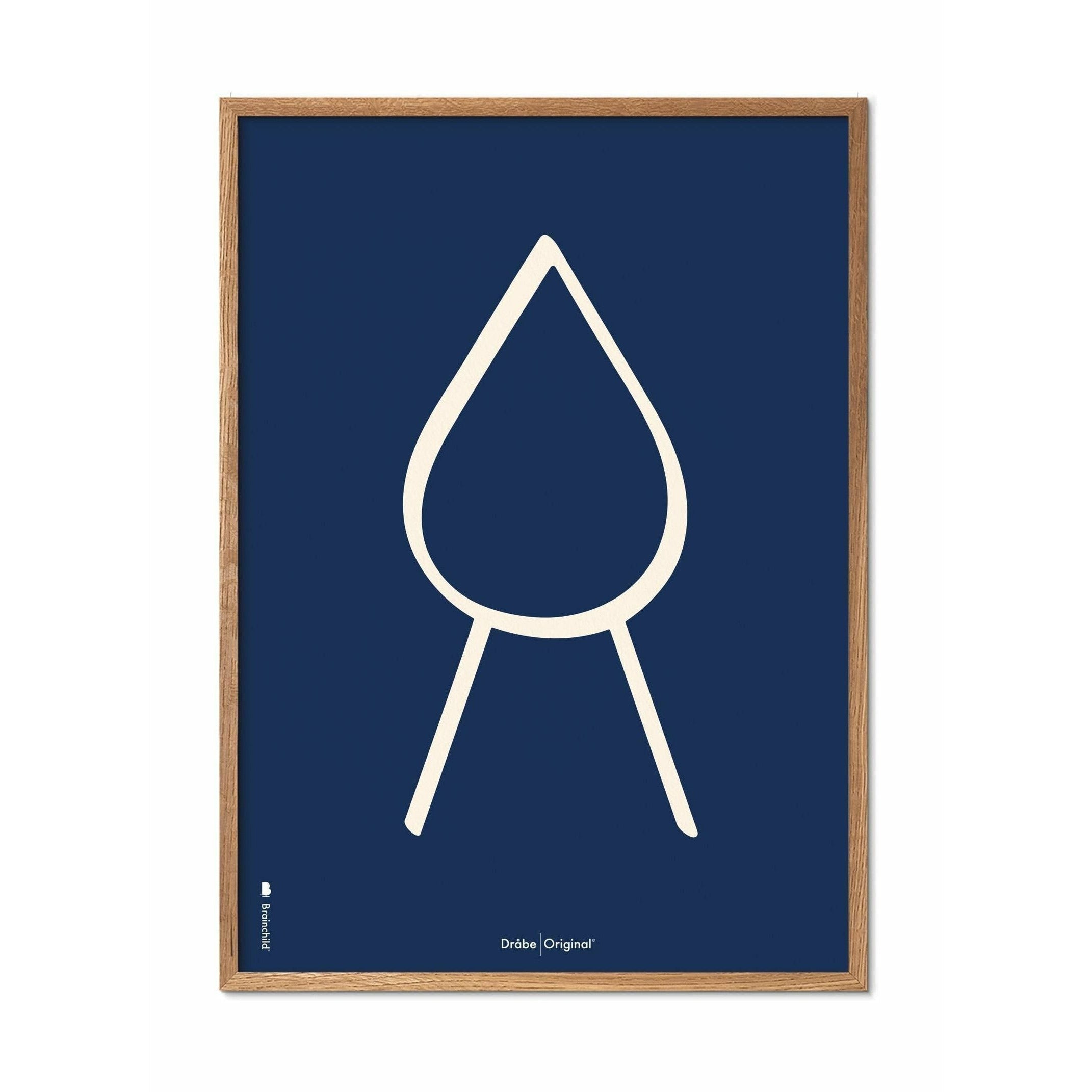 [product_category]-Brainchild Drop Line Poster, Frame Made Of Light Wood 50x70 Cm, Blue Background-Brainchild-B-51003-A-BRA-1
