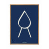  Drop line plakat ramme lavet af let træ 50x70 cm blå baggrund