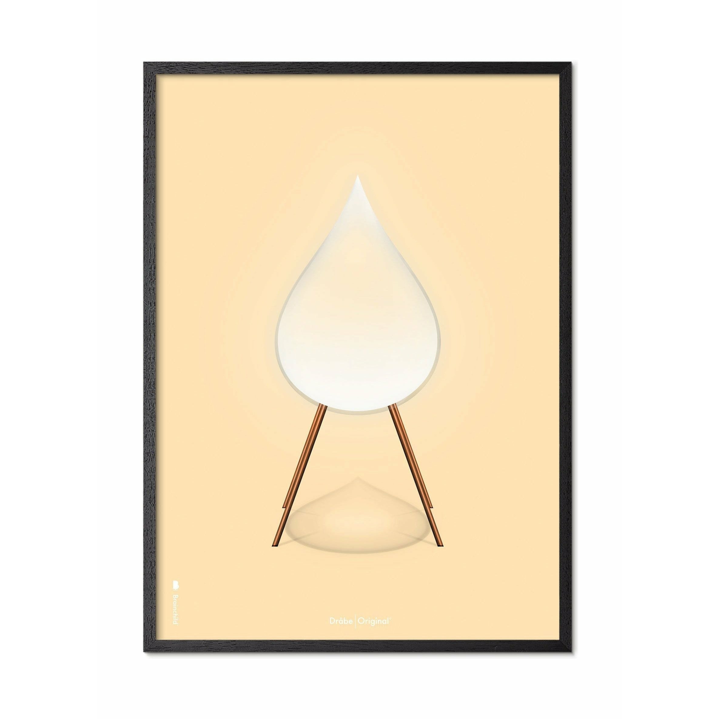 [product_category]-Brainchild Drops Classic Poster, Frame In Black Lacquered Wood A5, Sand Colored Background-Brainchild-51001-C-BRA-1