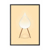 Brainchild Drops Classic Poster, Frame In Black Lacquered Wood A5, Sand Colored Background