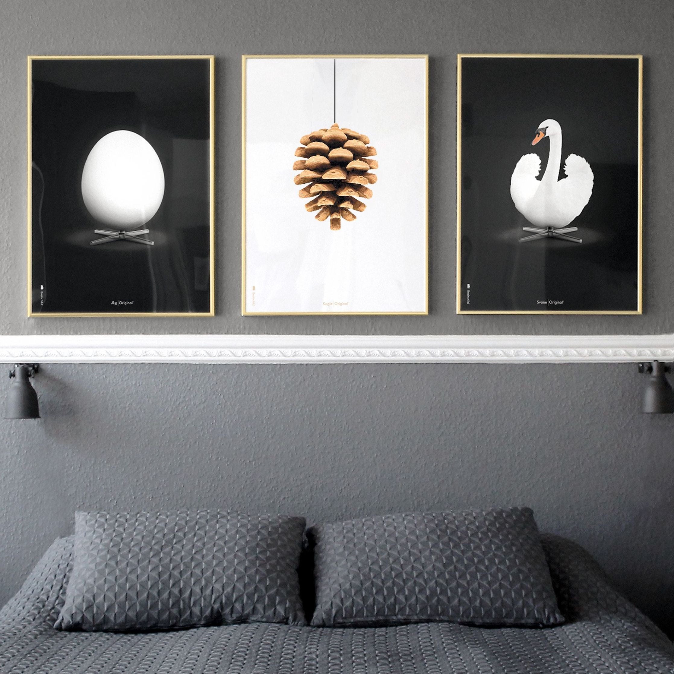 [product_category]-Brainchild Egg Classic Poster, Brass Frame 50x70 Cm, Black Background-Brainchild-12003-D-BRA-2