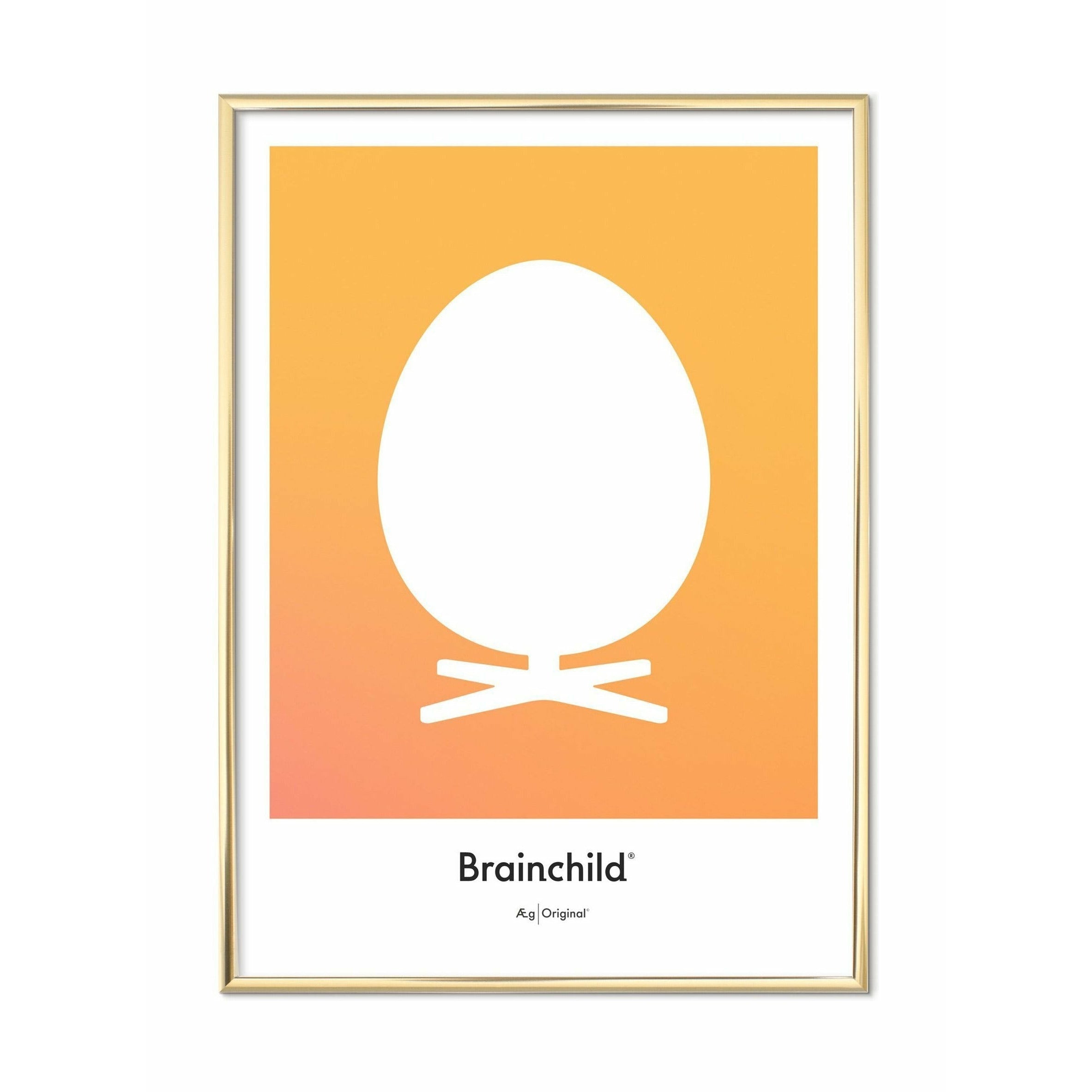 [product_category]-Brainchild Egg Design Icon Poster, Brass Frame 30 X40 Cm, Yellow-Brainchild-IF-11002-D-BRA-1