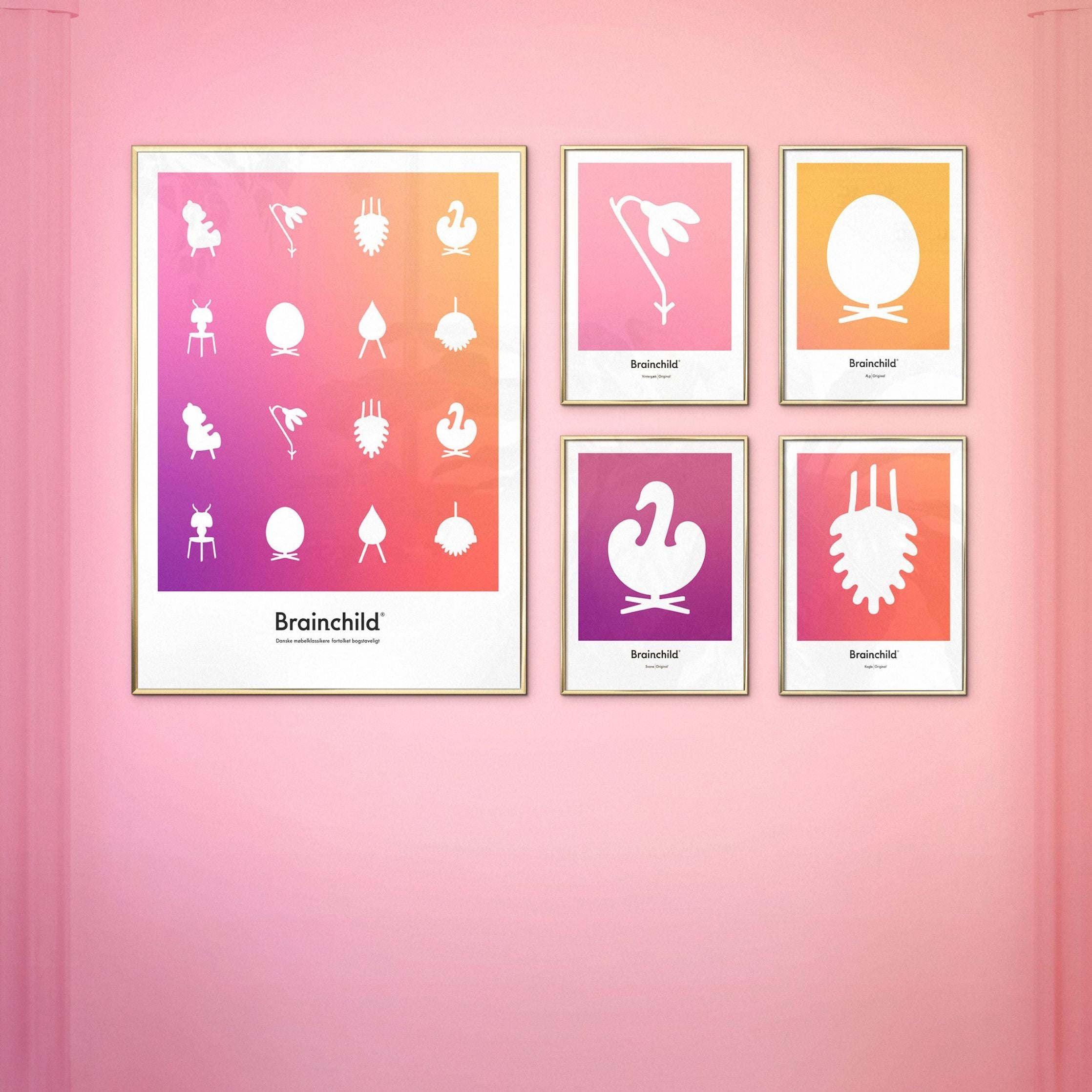 [product_category]-Brainchild Egg Design Icon Poster, Brass Frame 30 X40 Cm, Yellow-Brainchild-IF-11002-D-BRA-2