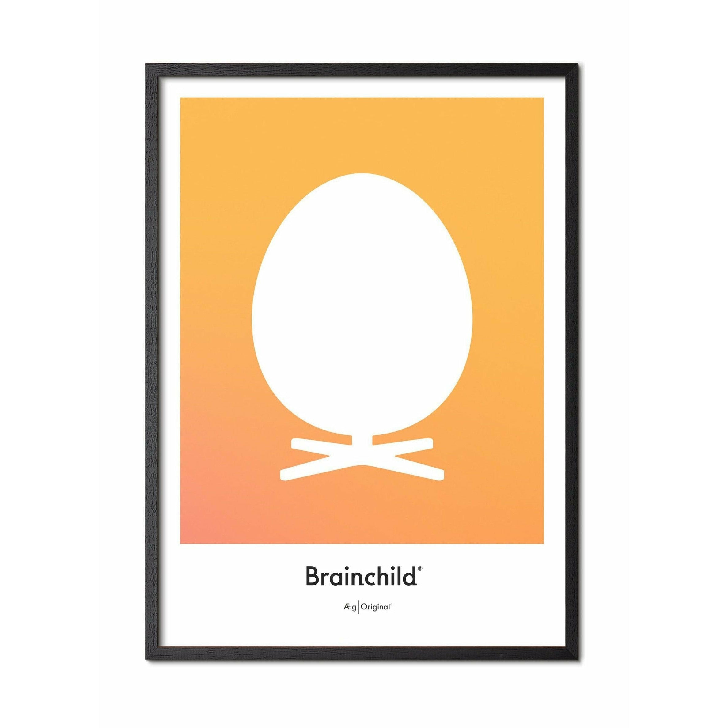 [product_category]-Brainchild Egg Design Icon Poster, Frame In Black Lacquered Wood 70x100 Cm, Yellow-Brainchild-IF-11004-C-BRA-1