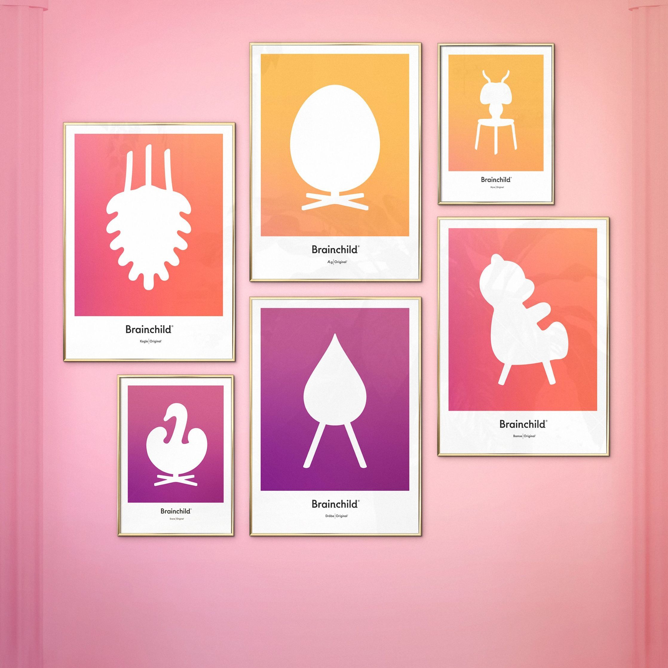 [product_category]-Brainchild Egg Design Icon Poster, Frame In Black Lacquered Wood 70x100 Cm, Yellow-Brainchild-IF-11004-C-BRA-5