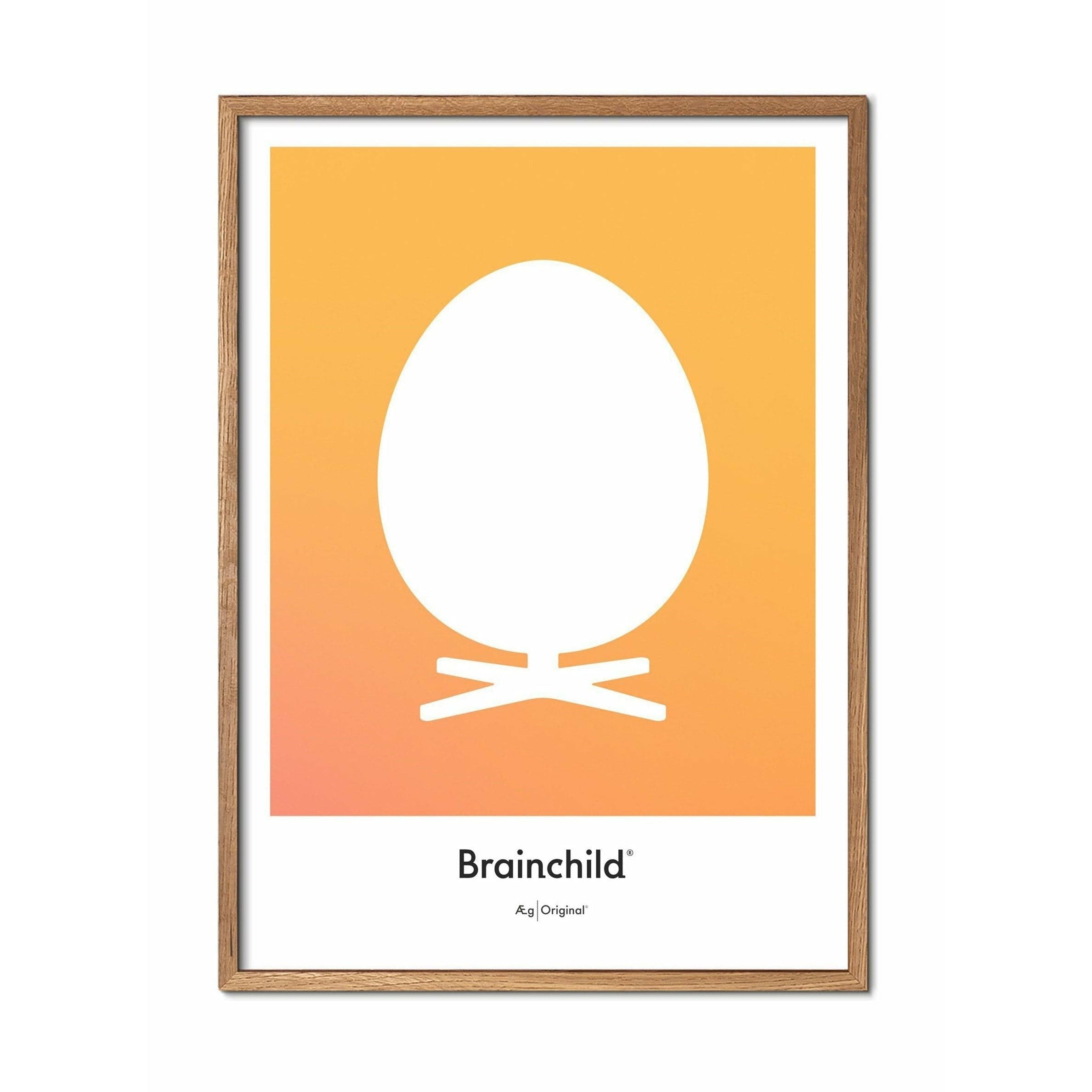 [product_category]-Brainchild Egg Design Icon Poster, Frame Made Of Light Wood 50x70 Cm, Yellow-Brainchild-IF-11003-A-BRA-1