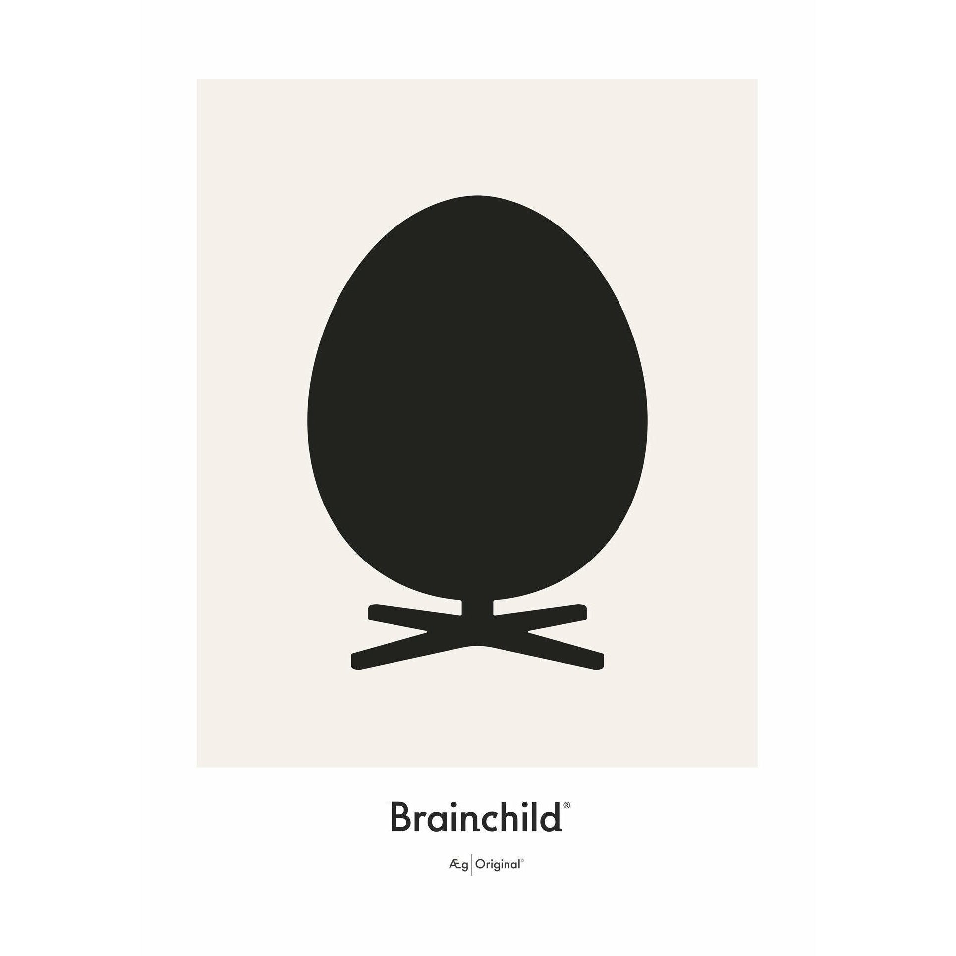 [product_category]-Brainchild Egg Design Icon Poster Without Frame 70 X100 Cm, Grey-Brainchild-IG-11004-BRA-1
