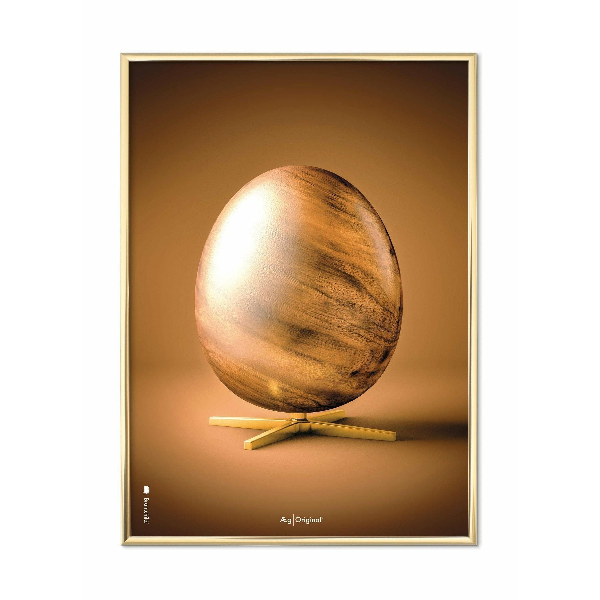 [product_category]-Brainchild Egg Figures Poster Brass Colored Frame A5, Brown-Brainchild-11001-D-BRA-1