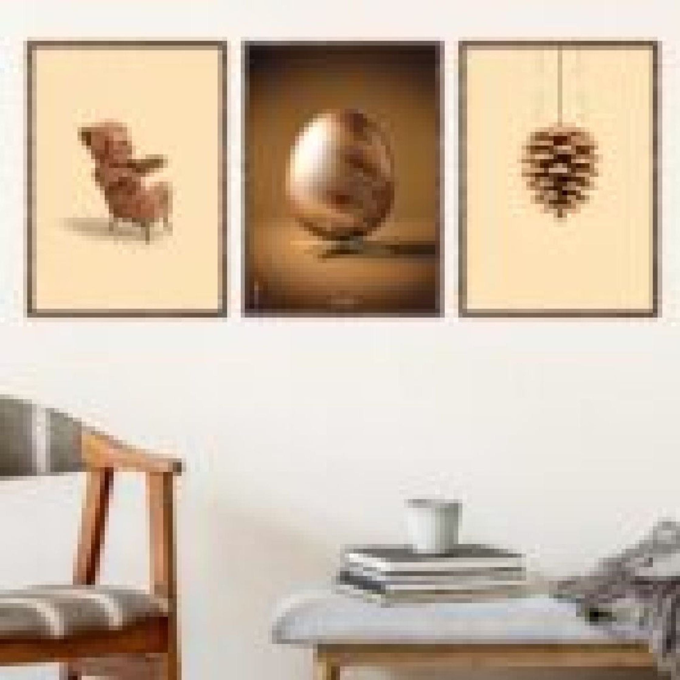 [product_category]-Brainchild Egg Figures Poster, Brass Coloured Frame 70 X100 Cm, Brown-Brainchild-11004-D-BRA-13