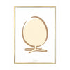  Egg Line Poster Brass Colored Frame 70 X100 Cm White Background