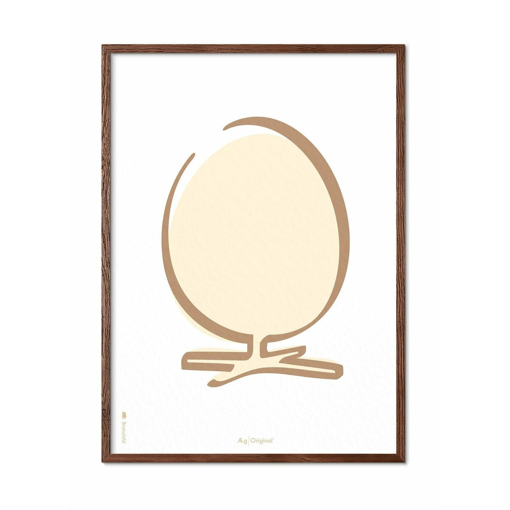 [product_category]-Brainchild Egg Line Poster, Frame Made Of Dark Wood 50x70 Cm, White Background-Brainchild-SH-11003-B-BRA-1