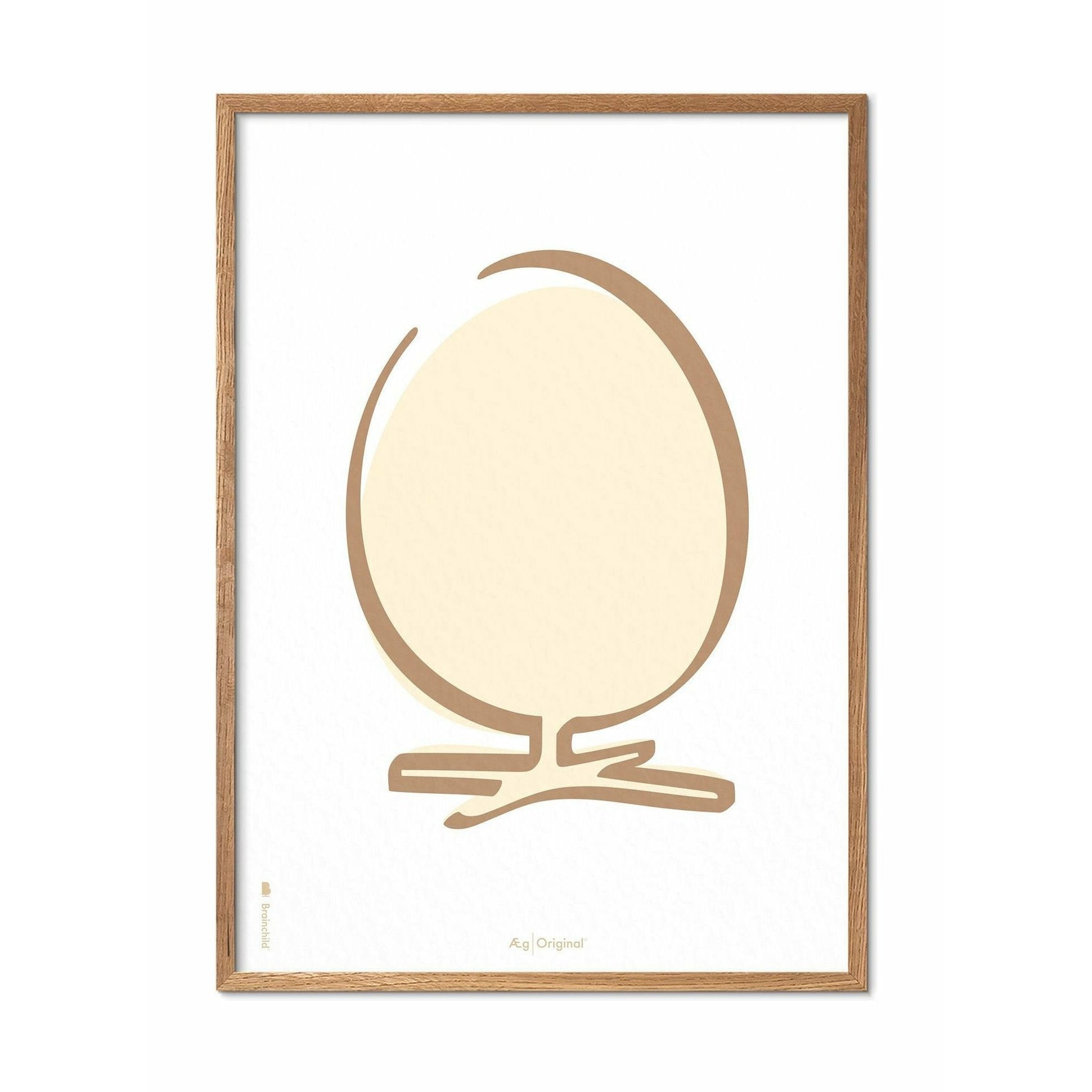 [product_category]-Brainchild Egg Line Poster, Frame Made Of Light Wood 70x100 Cm, White Background-Brainchild-SH-11004-A-BRA-1