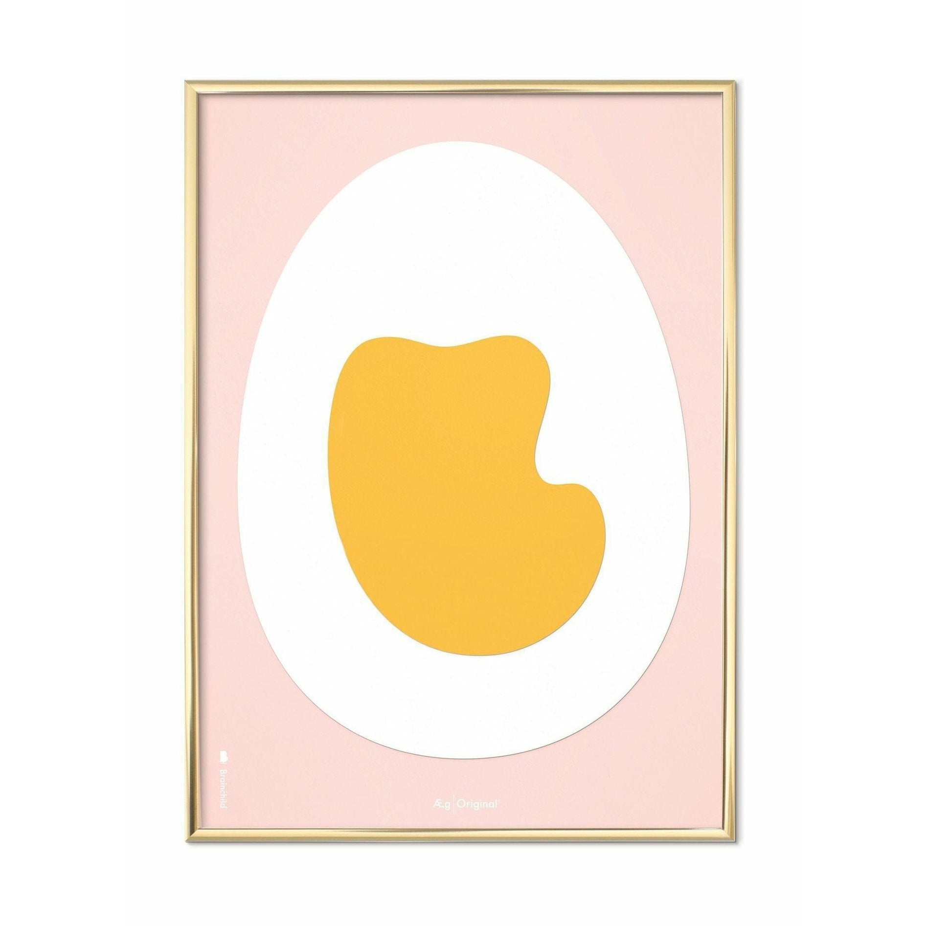 [product_category]-Brainchild Egg Paper Clip Poster, Brass Colored Frame 30 X40 Cm, Pink Background-Brainchild-P-11002-D-BRA-1
