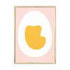  Egg Paper Clip Poster Brass Colored Frame 30 X40 Cm Pink Background