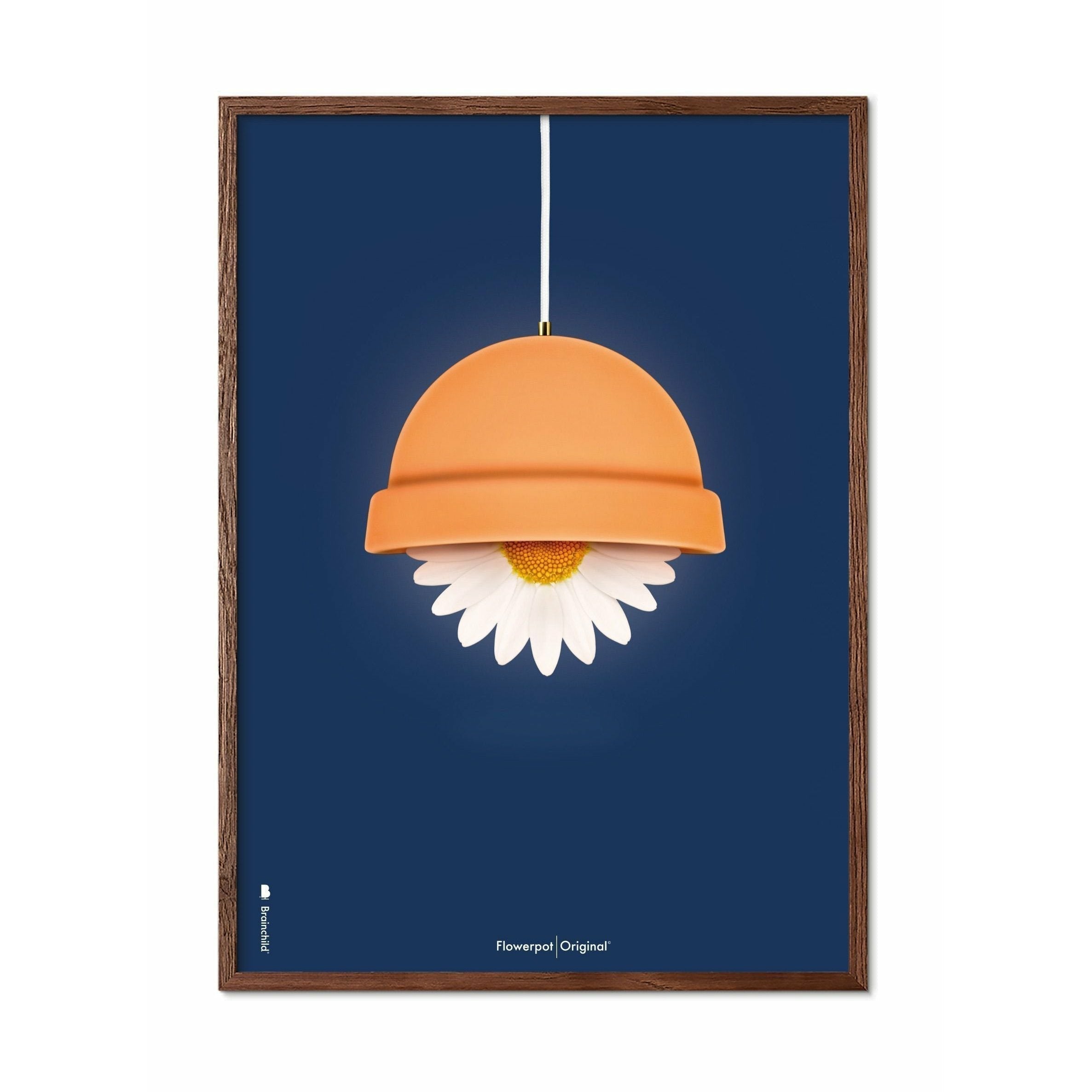 [product_category]-Brainchild Flowerpot Classic Poster, Dark Wood Frame A5, Dark Blue Background-Brainchild-82001-B-BRA-1