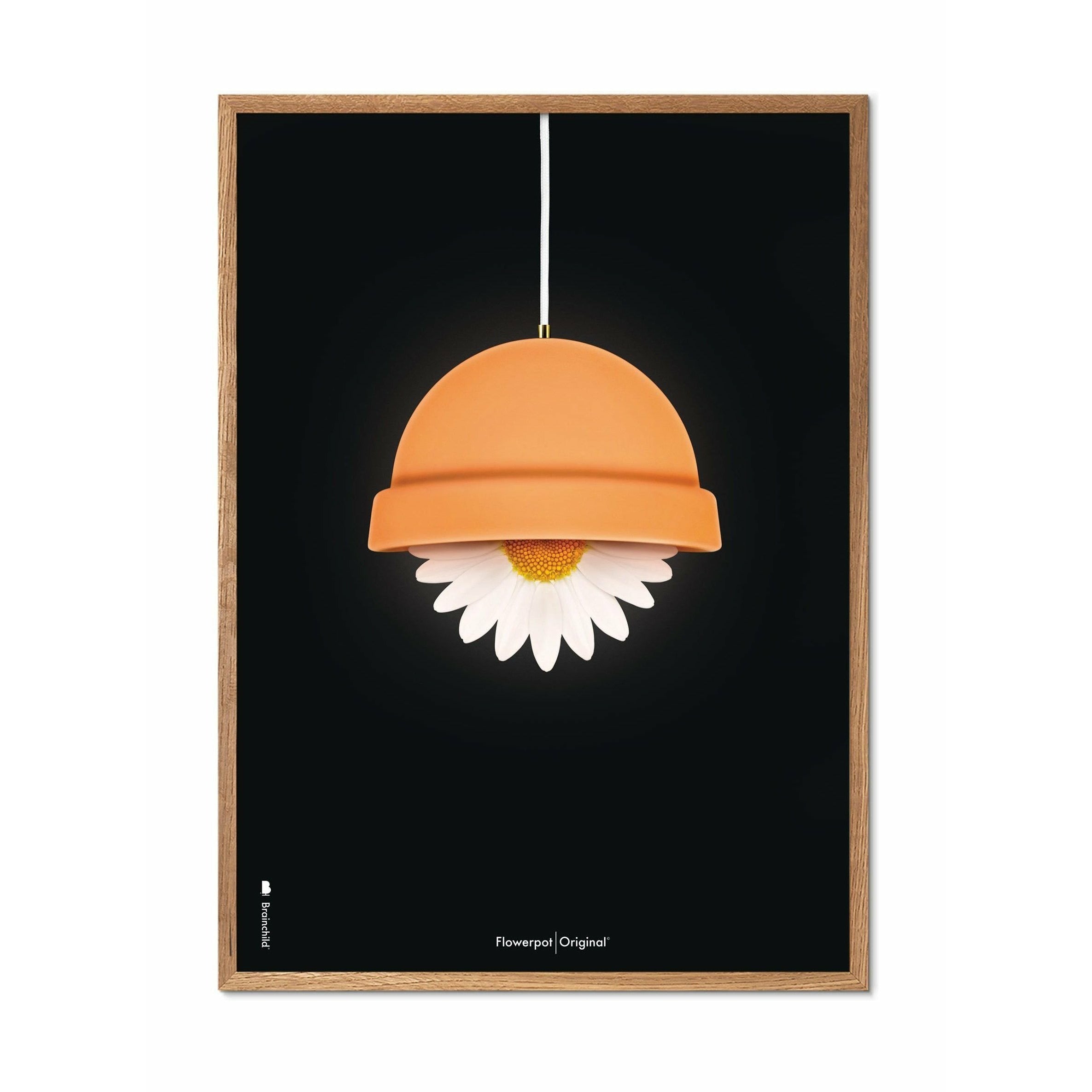[product_category]-Brainchild Flowerpot Classic Poster, Frame Made Of Light Wood 70x100 Cm, Black Background-Brainchild-81004-A-BRA-1