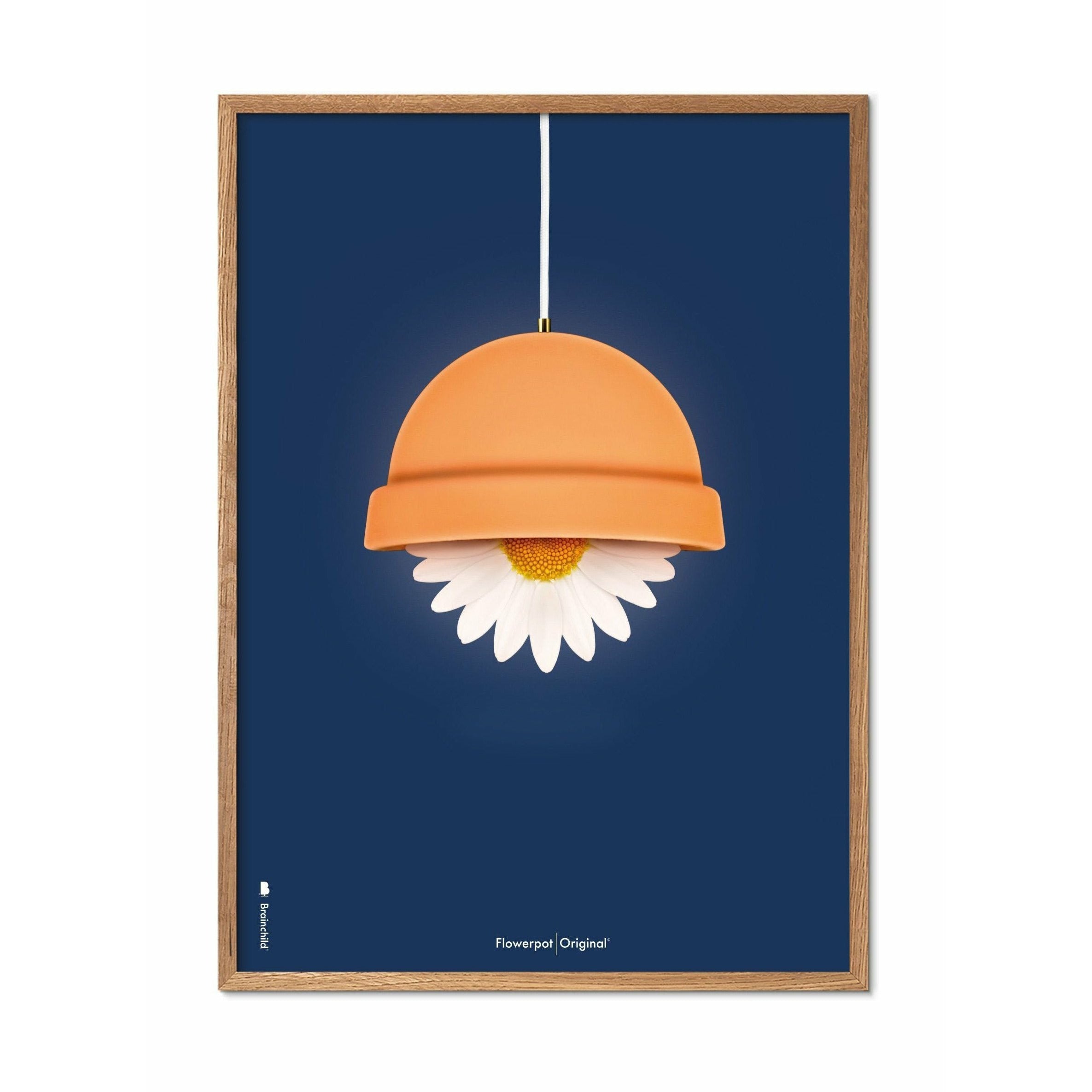 [product_category]-Brainchild Flowerpot Classic Poster, Light Wood Frame A5, Dark Blue Background-Brainchild-82001-A-BRA-1
