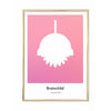  Flowerpot Design Icon Poster Brass Colored Frame 70 X100 Cm Pink