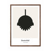  Flowerpot Design Icon Poster Dark Wood Frame A5 Grey