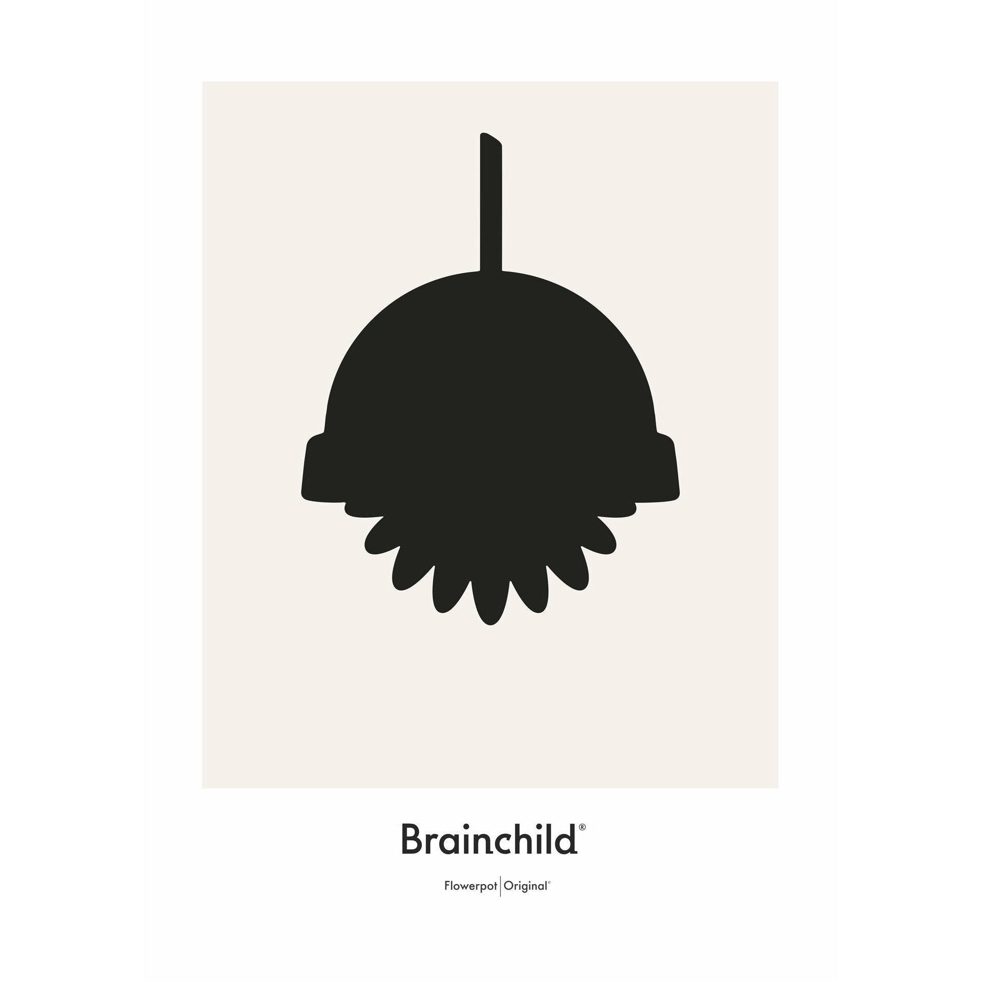 [product_category]-Brainchild Flowerpot Design Icon Poster Without Frame 30 X40 Cm, Grey-Brainchild-IG-81002-BRA-1