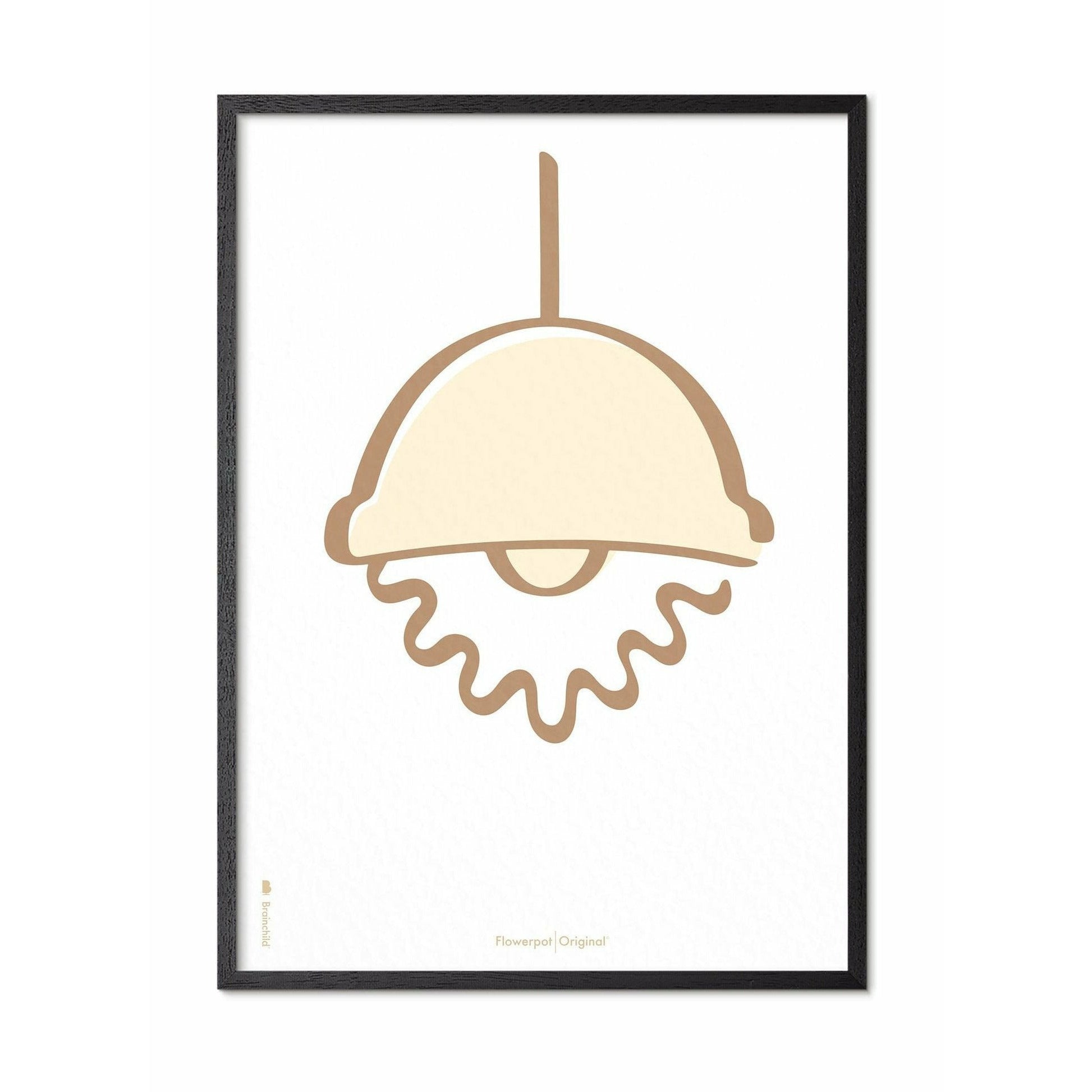 [product_category]-Brainchild Flowerpot Line Poster, Frame In Black Lacquered Wood 70x100 Cm, White Background-Brainchild-SH-81004-C-BRA-1