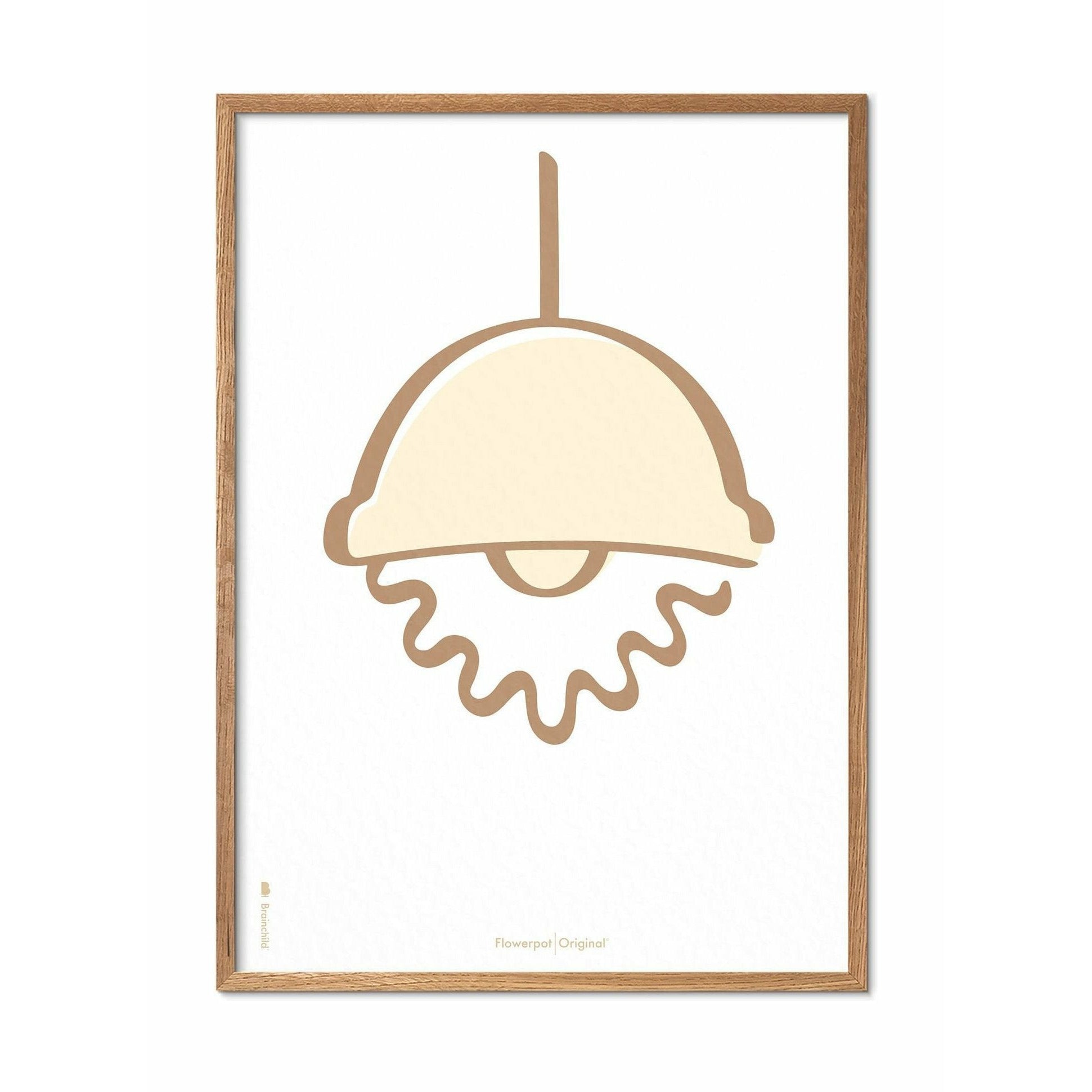 [product_category]-Brainchild Flowerpot Line Poster, Light Wood Frame A5, White Background-Brainchild-SH-81001-A-BRA-1